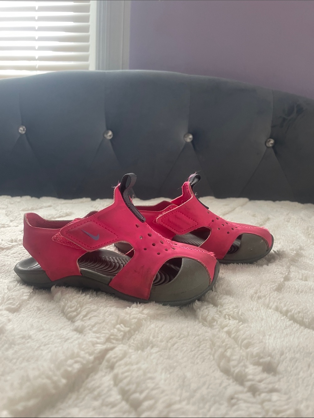 Nike Kids Pink and Gray Open-Toe Sport Sandals